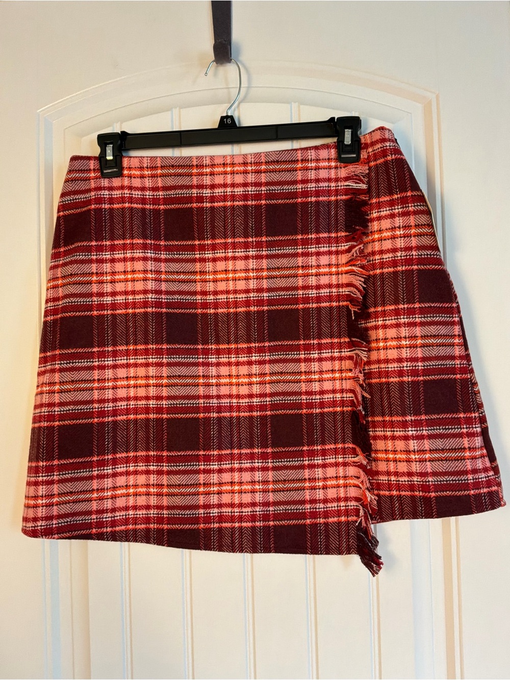 St. John’s Bay Red Plaid Wrap Mini Skirt NWT